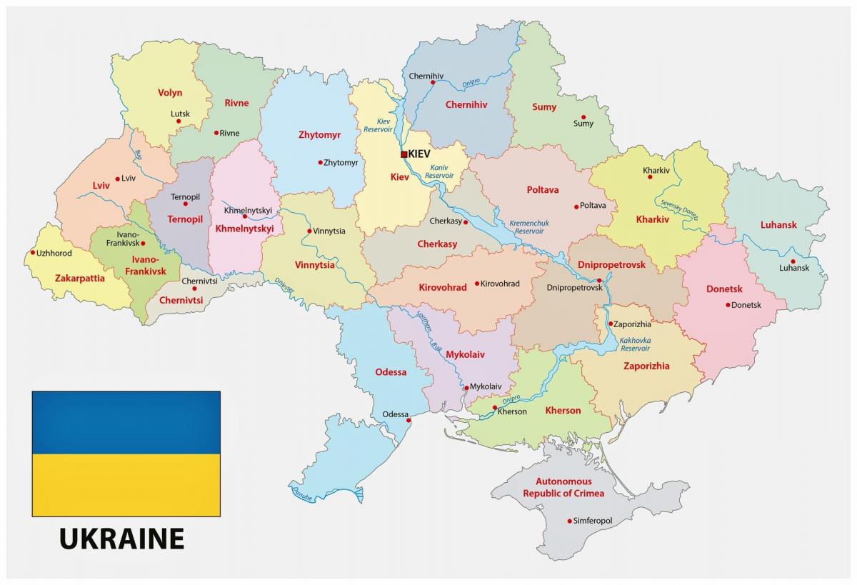 Mappa dello stato dell'Ucraina