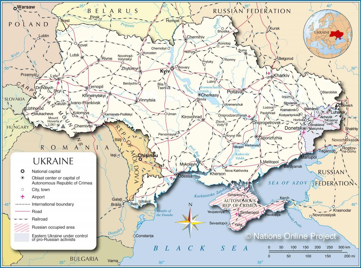 Mappa del paese Ucraina